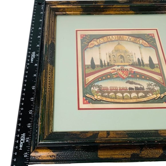 VTG Taj Mahal India Art Print By Richard Henson 16'x16" Framed Railway Wall Art - Picture 3 of 7